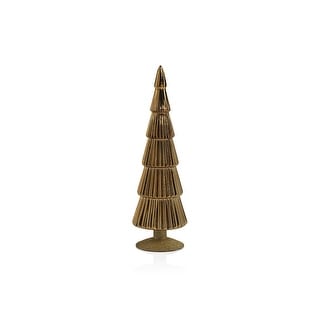 Dembe 13.5" Glass Tree on Gold Glitter Base, Set of 2