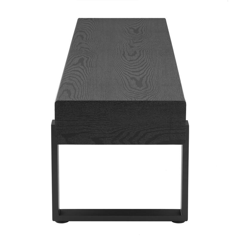 Roomfitters 59" Wood Bench, Modern Farmhouse Entryway Bench with Metal Legs, Bedroom End Seating, Kitchen Dining Bench