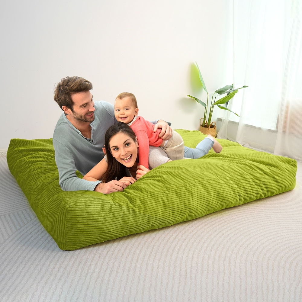Corduroy Bean Bag Chair Convertible Chair Folds from Bean Bag to