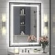 preview thumbnail 57 of 156, UL Certified Black Metal Framed LED Front Light and Backlit Anti-Fog Wall Bathroom/ Vanity Mirror 32" x 24"-Square Corner - Black