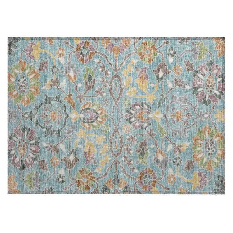 Machine Washable Indoor/ Outdoor Traditional Blanca Chantille Rug