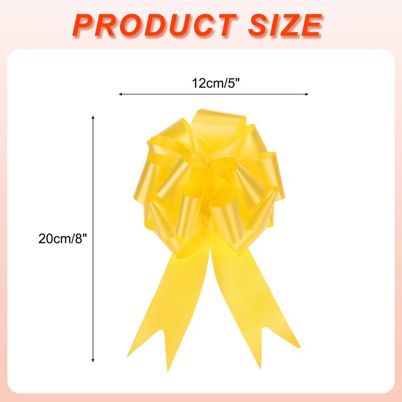 10pcs Large Pull Bow Big Gift Wrapping Bows Ribbon for Christmas Bow - Yellow - 5 Inch