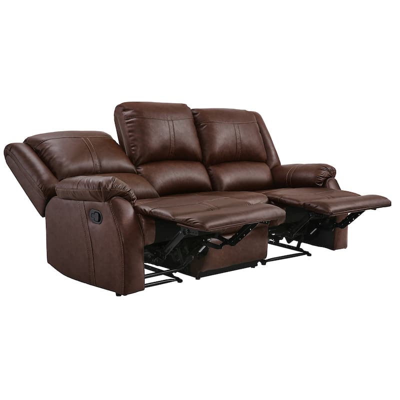 Manual Recliner,Faux Leather Reclining Sofa Set, 3-Seater Reclining Sofas For Living Room - 80.7"W X 37.4"D X 39.8"H