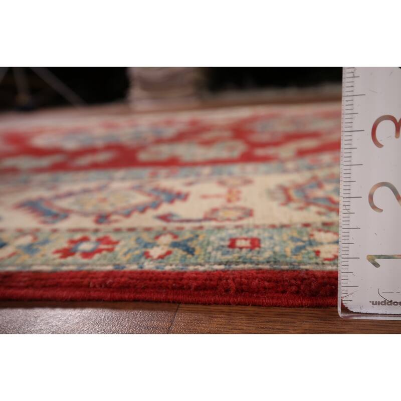 Traditional Kazak Area Rug Hand-Knotted Wool Carpet - 5'1" x 7'0"