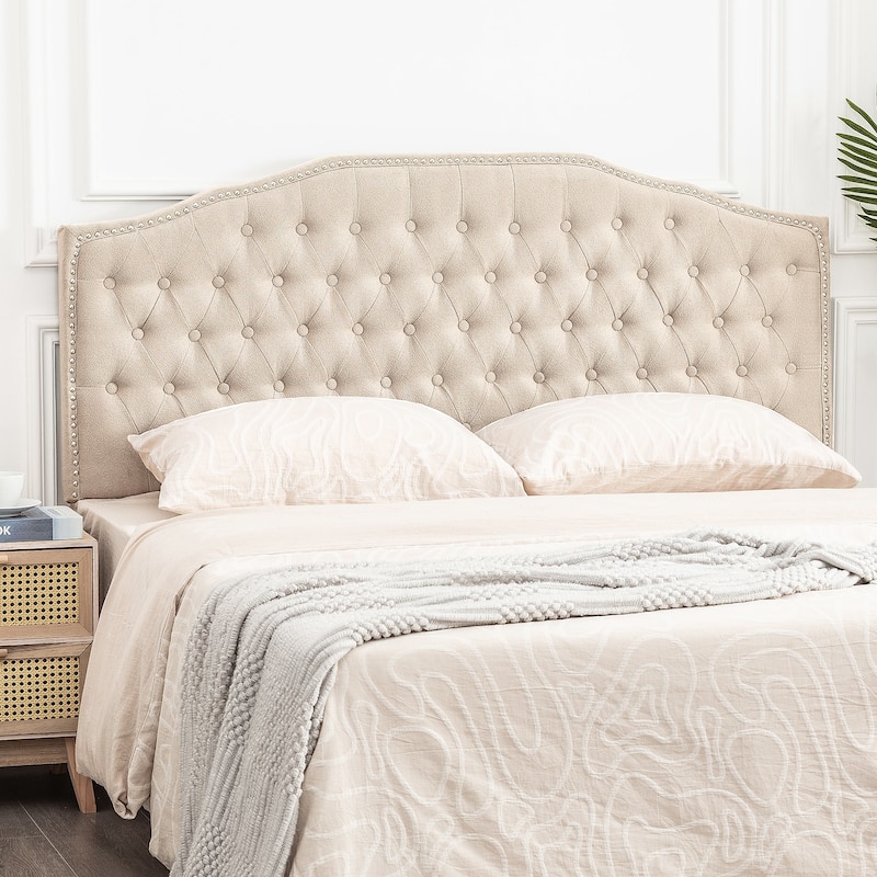 Adeco 64-Inch Upholstered Headboard with Adjustable Legs