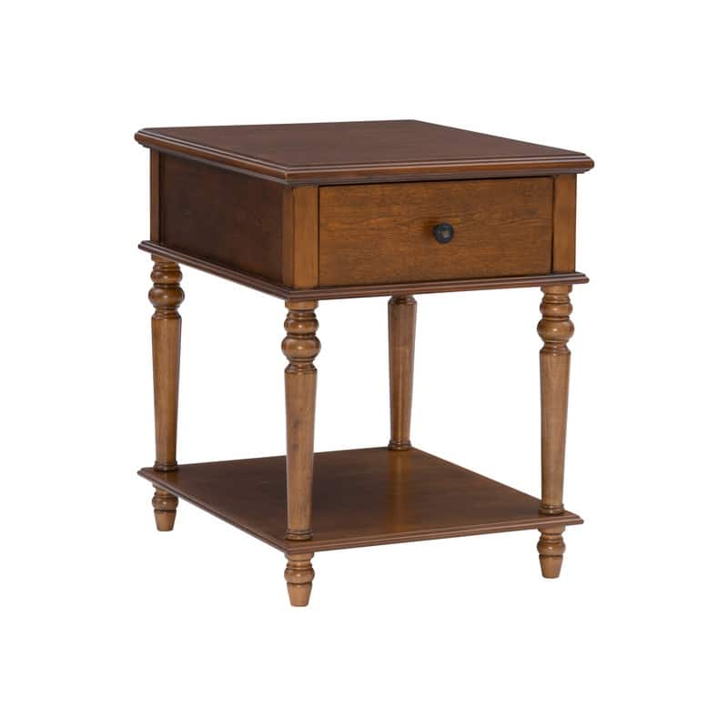 Linon Jowin Classic Wood Side Table with Storage