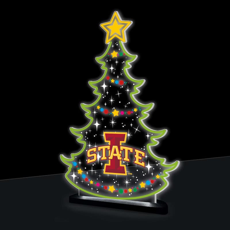 10" LED Tabletop Christmas Tree Desklite Sign, Iowa State University
