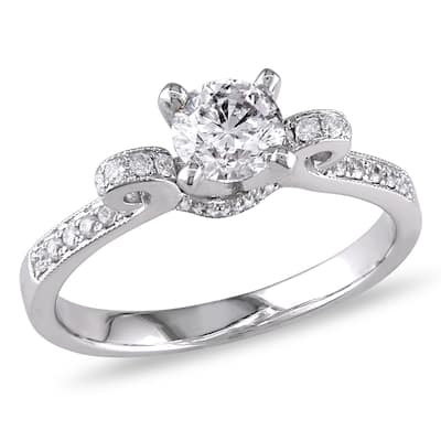 Miadora 1ct TDW Diamond Raised Engagement Ring in 14k White Gold