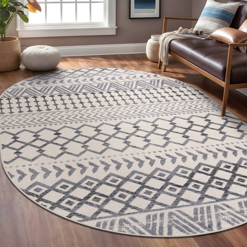 Beverly Rug Diamond Moroccan Bohemian Trellis Indoor Area Rug