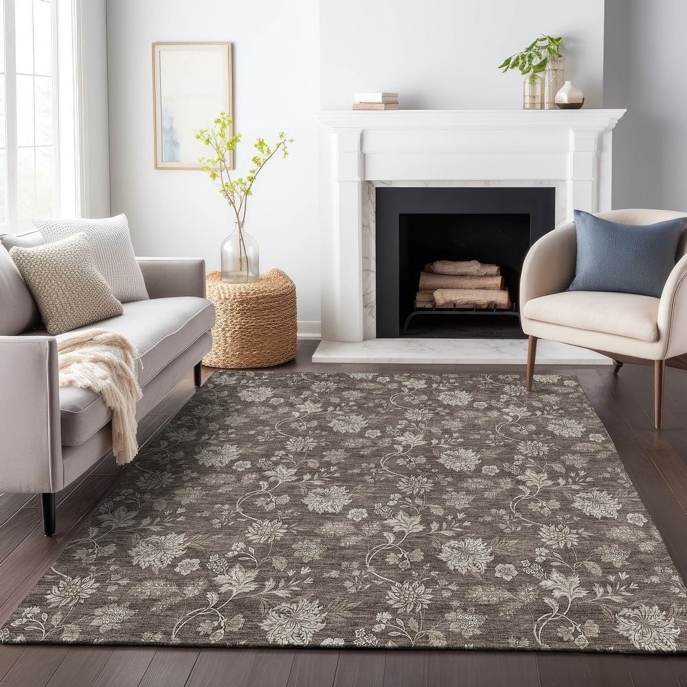 Premium Washable Super Soft Floral Borderless Mayfield Rug
