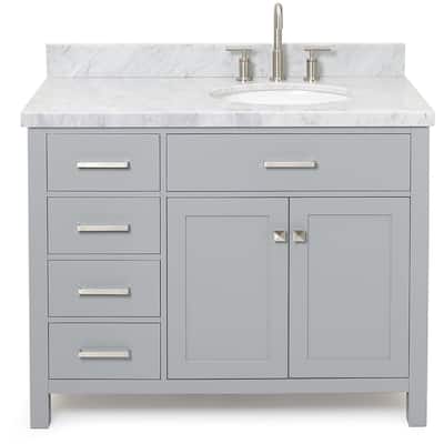 Ariel H043SRCWOVO Bristol 42" Thick Carrara Marble Vanity Top