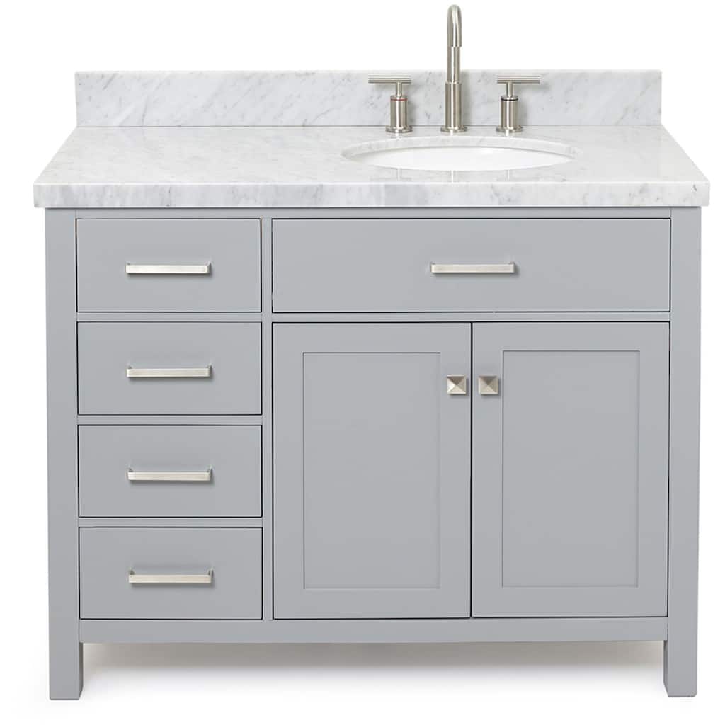 Ariel H043SRCWOVO Bristol 42" Thick Carrara Marble Vanity Top