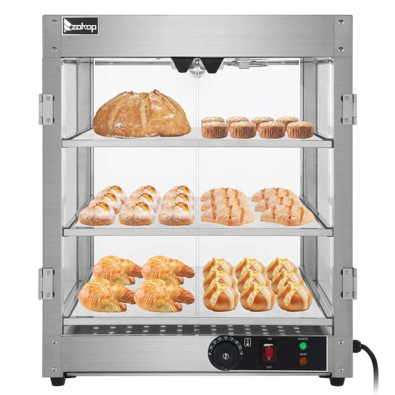 800W Two Layers Stainless Steel Tempered Glass Warming Cabinet