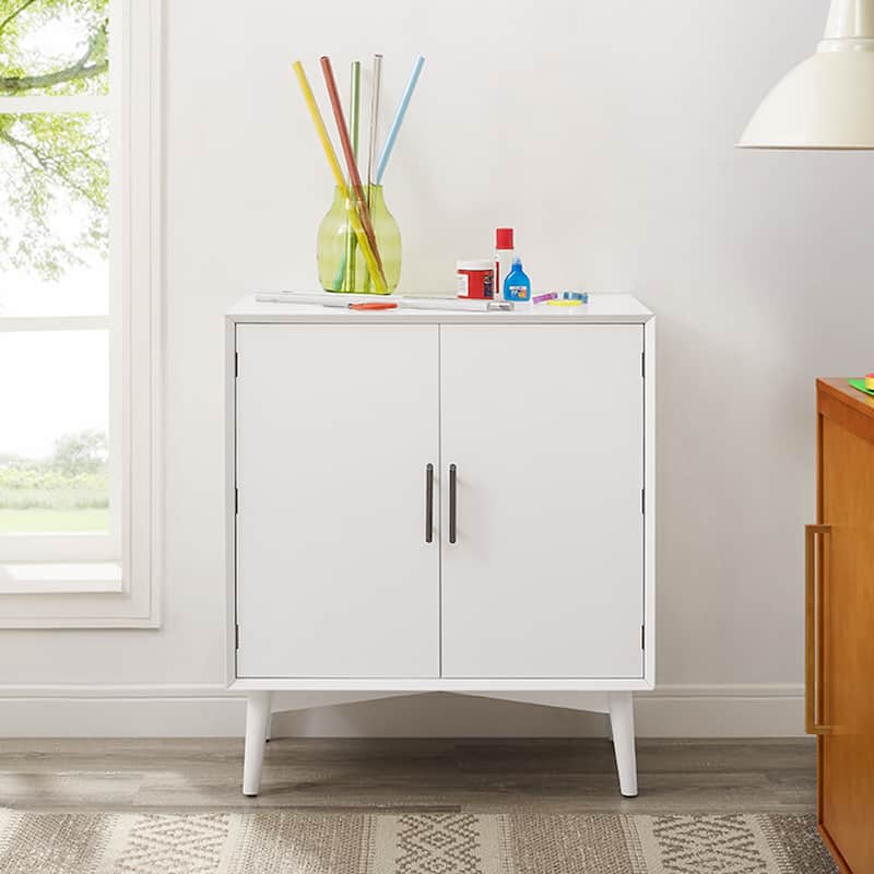 Landon Bar Cabinet In White - 31.75"W x 19"D x 36"H