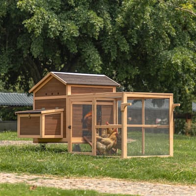 Weatherproof Chicken Coop with Nesting Box, Handrails, Removable Bottom, and Versatile for Ducks, Rabbits, and Chickens