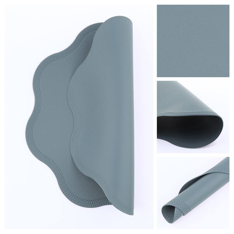 Placemat Set of 6 Faux Leather Placemats for Kitchen Dining Table Decor, Table Placemats Wipeable Table Mat - 15*15in
