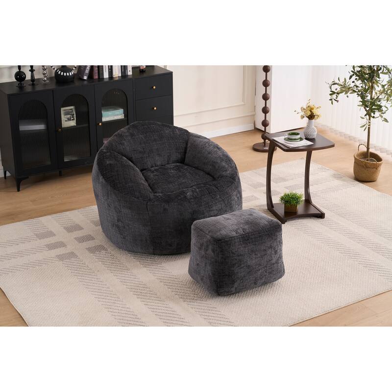 Foam Bean Bag Chairs for Adults/Teens with Filling,Bean Bag Lazy Sofa with Ultra Soft Chenille Cover, Bean Bag,Indoor &