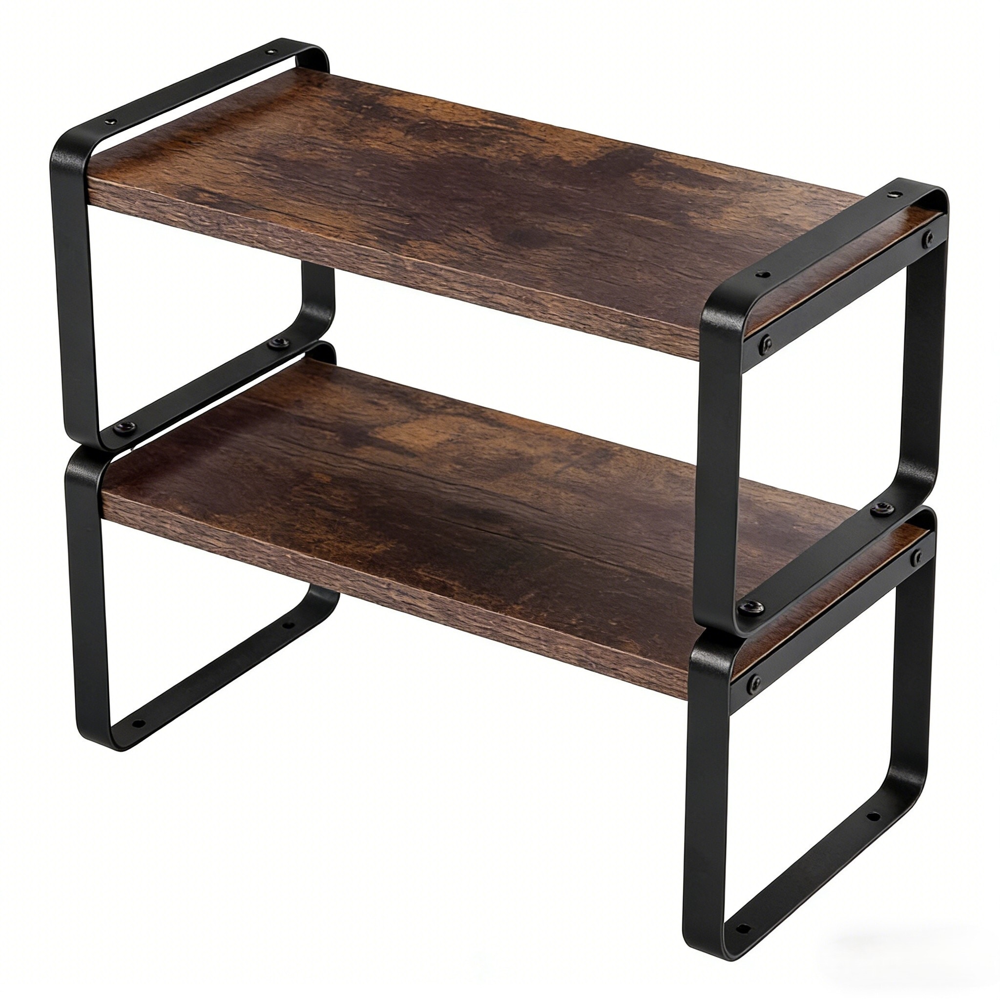 2-Tier Storage Shelves: Space-Saving Storage for Bathroom, Kitchen & Office - 15.75"Lx7.87"Wx14"H