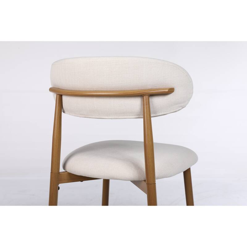 GDFStudio - Rowan Contemporary Upholstered Counter Height Bar Stool Set with Metal Legs and Supportive Back Design