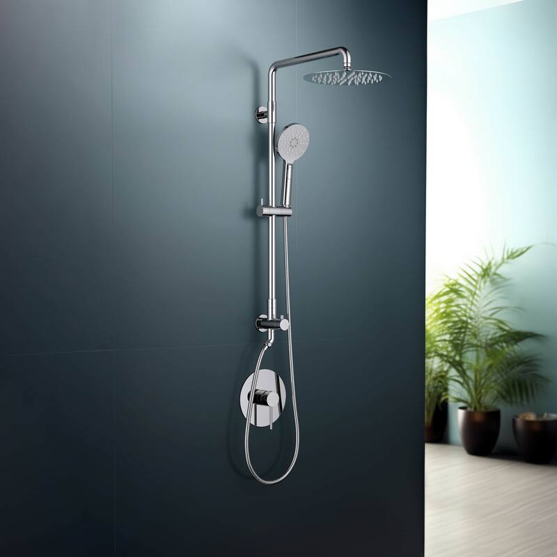 Circular Pressure Balanced 2-Function Shower Column with Rough In Valve