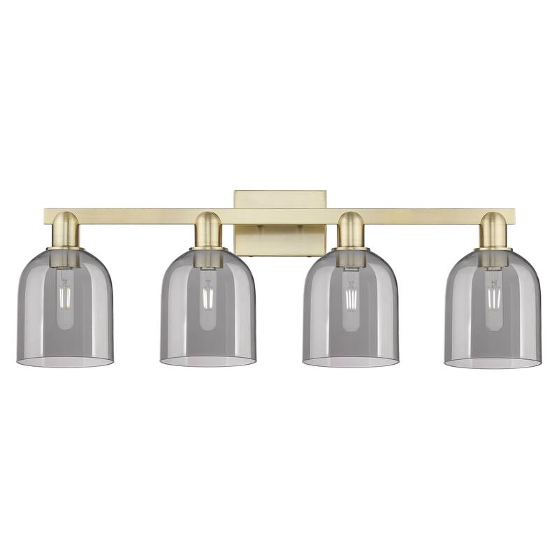 Innovations Lighting Endless Possibilities Arcadia - Bella - 4 Light 33" Bath Vanity Light - Antique Brass/Light Smoke