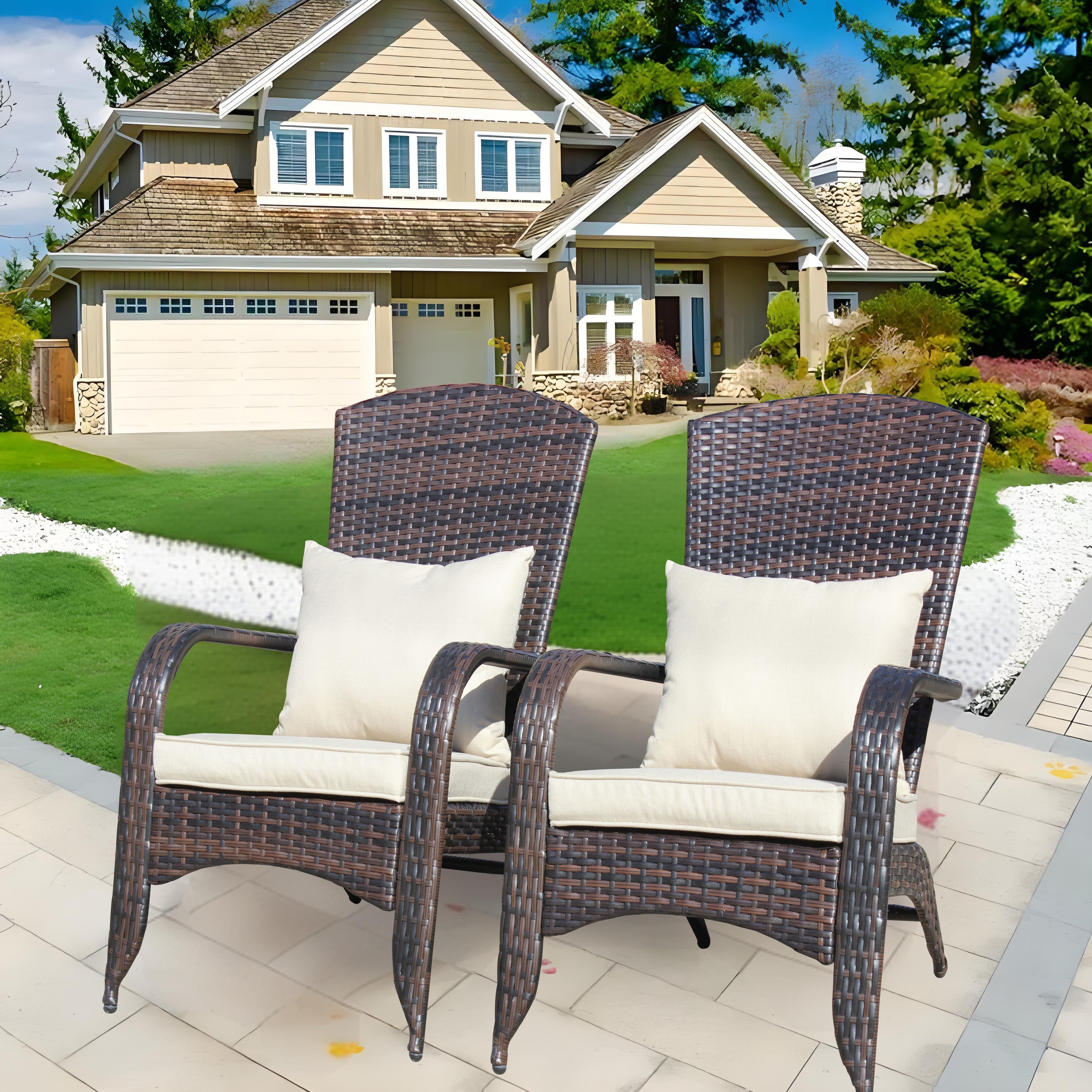 Vintage 2 Piece Outdoor Gardens Lounge Chair for Lawn, Balconies & Poolside