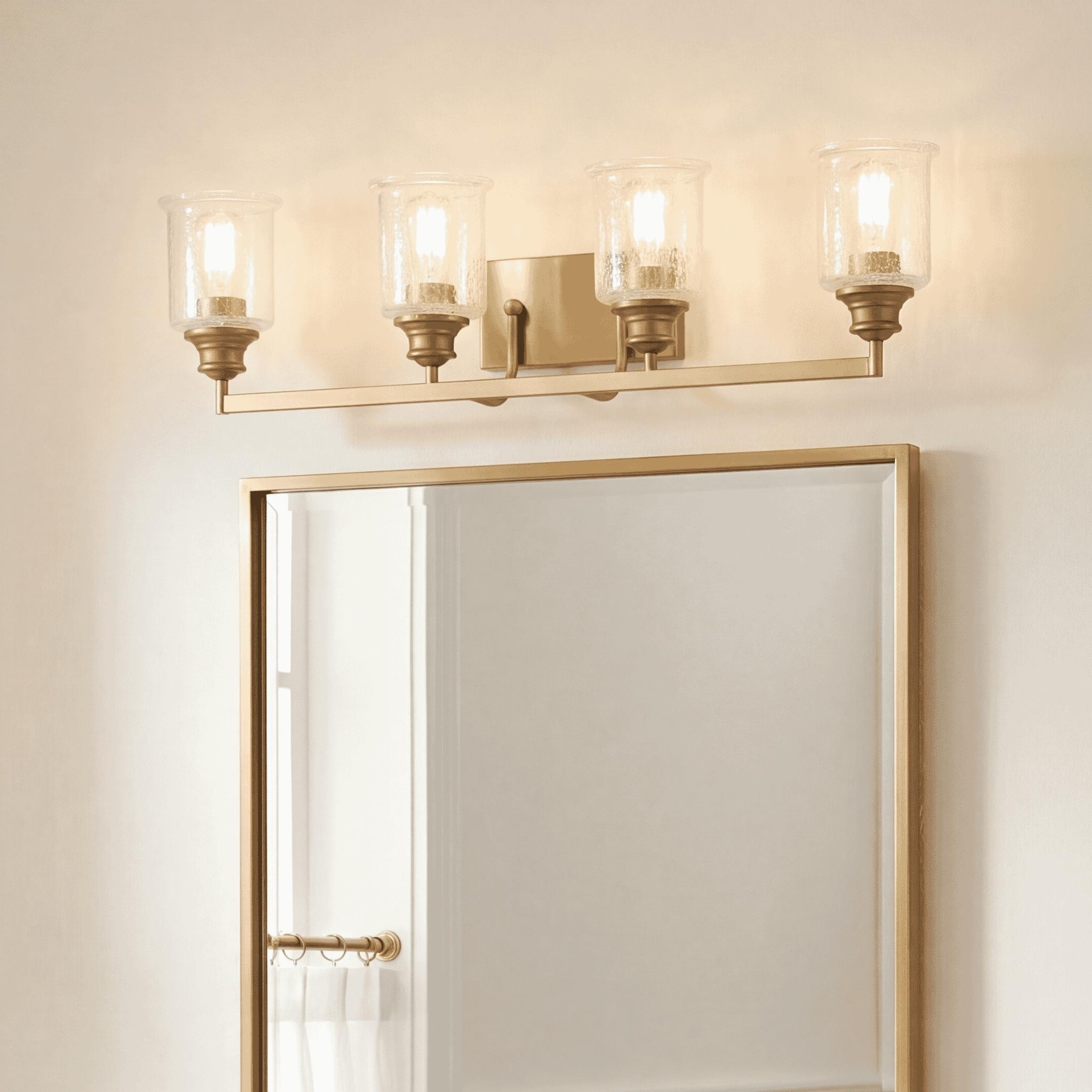Hampton 4-Light Bathroom Vanity Light in Warm Brass