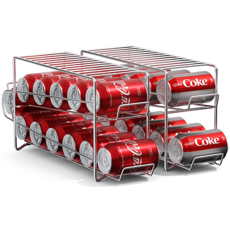 Sorbus Soda Can Rack Beverage Dispenser Holds 24 Standard Cans 2 Pack/ 12 Cans 1 Pack - 2 Pack - 18" L x 6" W x 8" H