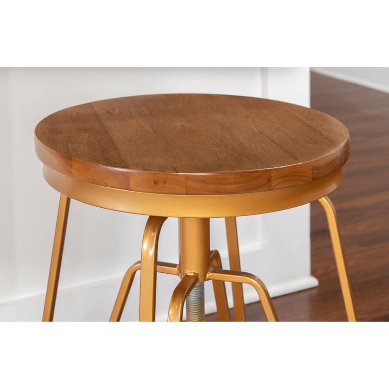 Aimes Wood and Metal 25-29 Inch Adjustable Stool