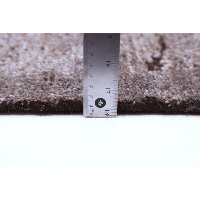 ECARPETGALLERY Hand-knotted Tangier Brown Wool Rug - 6'2 x 9'0