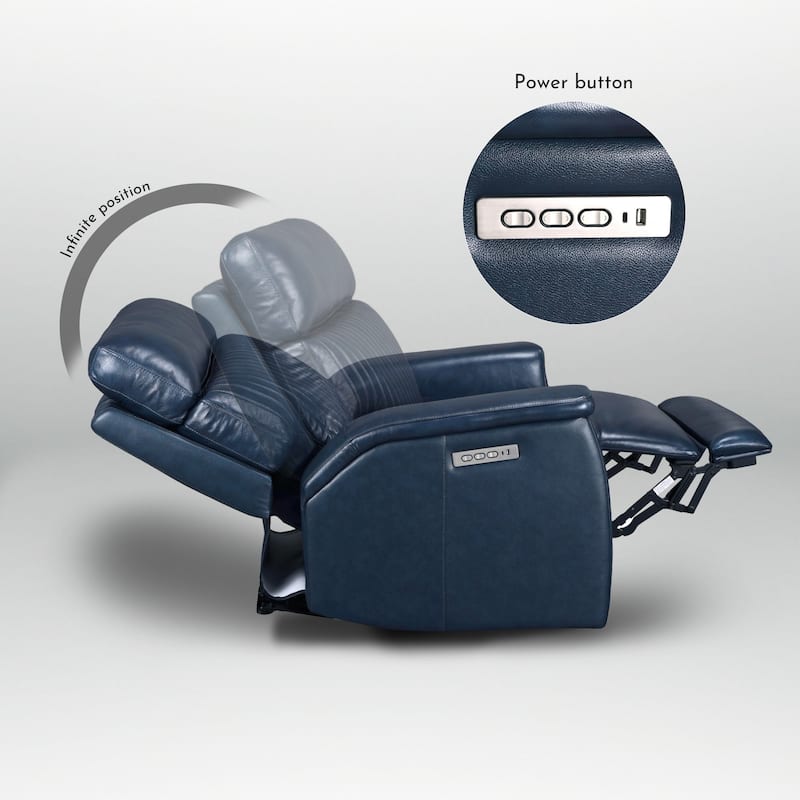 Leather Zero Gravity Power Recliner with Power Headrest and Power Lumbar,USB&USB-C Port
