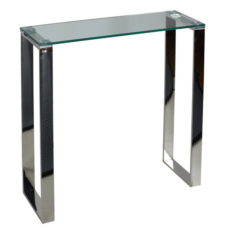Porch & Den Thunderhead Blass/ Stainless Steel Console Table