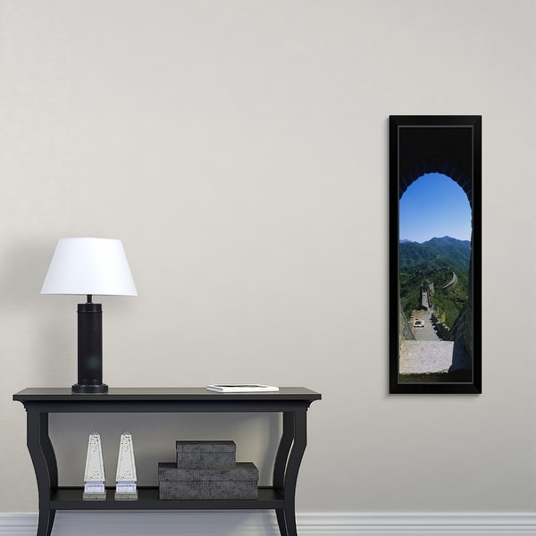 "High angle view of the Great Wall of China, Beijing, China" Black Framed Print