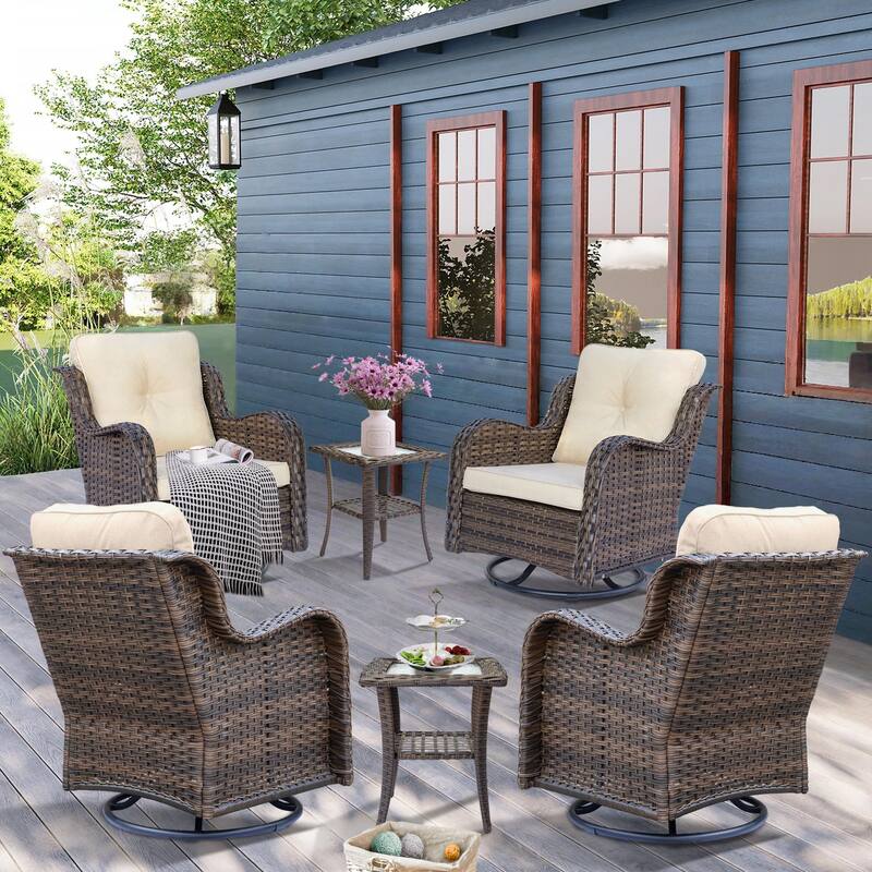 Wicker Patio Furniture Set-Outdoor Patio Conversation Seating Sets