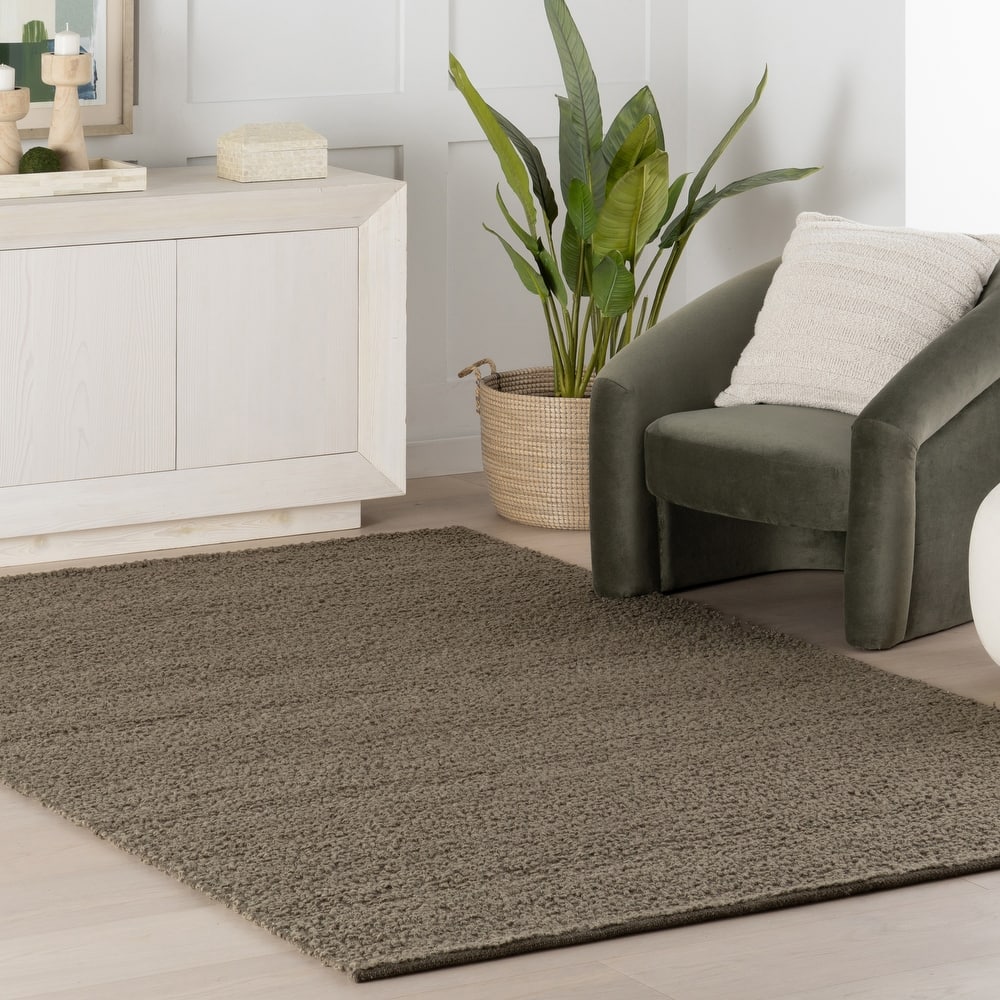 Nuloom Thellia Textured Flatweave Shag Rug