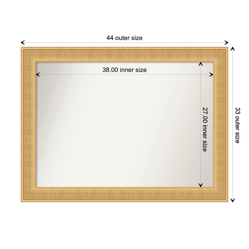 Trellis Non-Beveled Wood Framed Wall Mirror - Trellis Gold