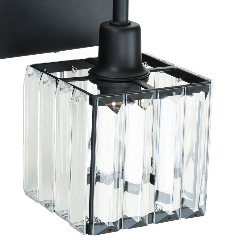 3-light Glass Rectangular Bathroom Vanity Light Wall Light