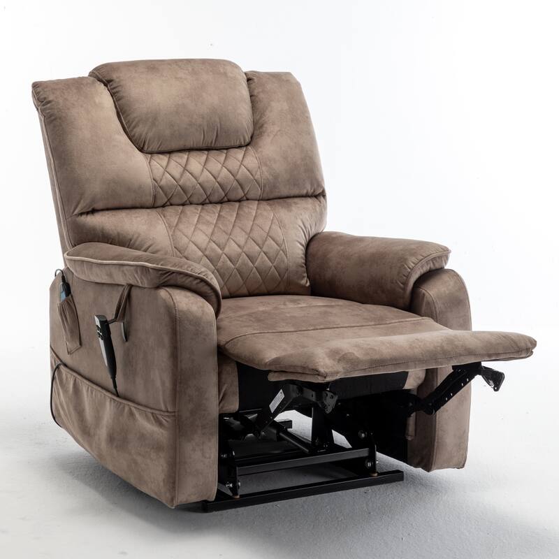 Oversized Electric Lift Recliner with OKIN Motor, Infinite Recline to 180°, Extra-Wide Seat, and Convenient Side Storage