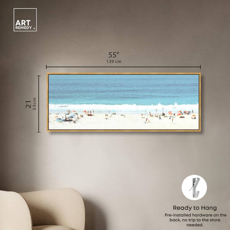 Beach Panorama Love Panoramic Canvas by Art Remedy