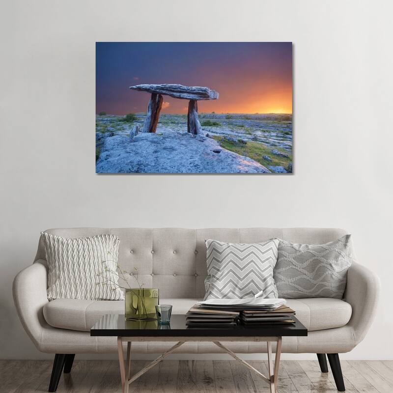 iCanvas "Fiery Dawn At Poulnabrone Dolmen, The Burren, County Clare, Ireland" by Gareth McCormack Canvas Print - 32x48x1.5
