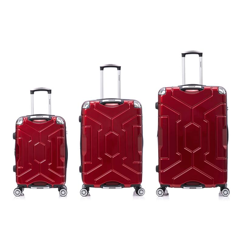 3 Piece Technology PC Hardshell Lightweight Durable Suitcase with Rotating Wheels and Adjustable Ergonomic Telescopic Handle