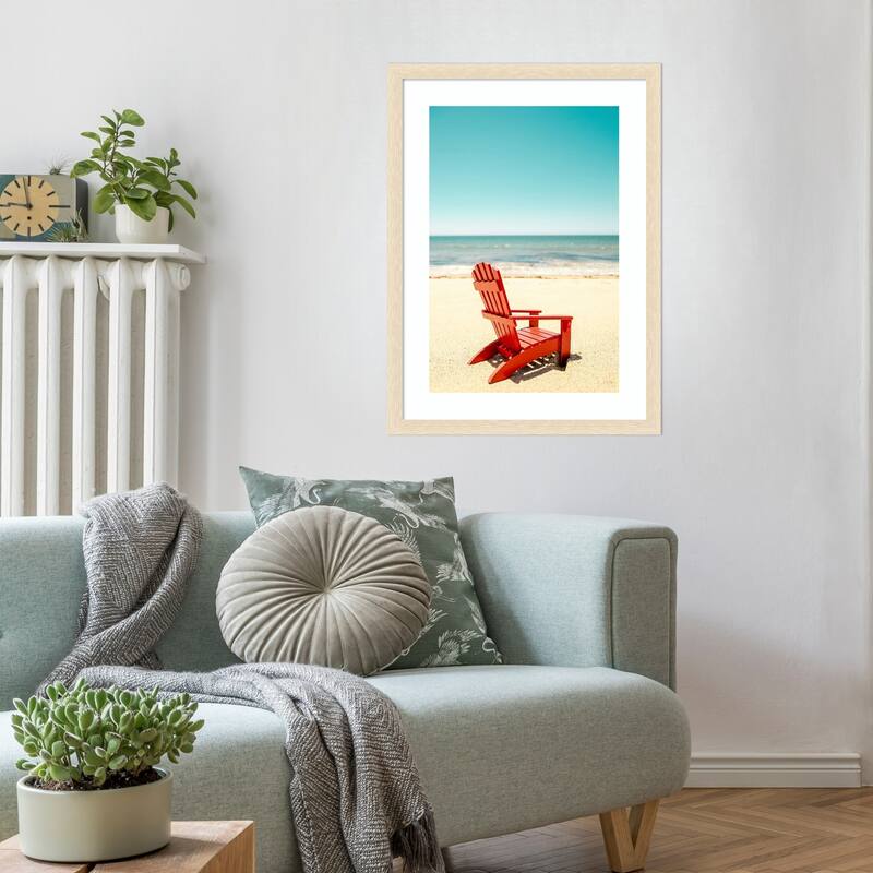 A Place For Dreams by Elena Chukhlebova Wood Framed Wall Art Print - Woodgrain Stripe Blonde