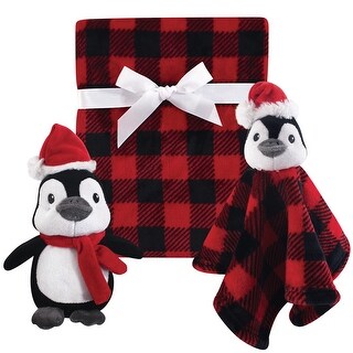Hudson Baby Infant Plush Blanket, Security Blanket and Toy Set, Holiday Penguin, One Size - Holiday Penguin - One Size