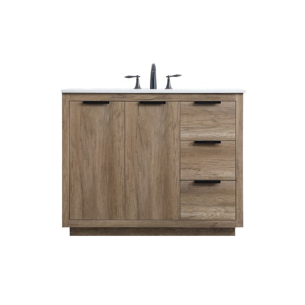 slide 2 of 4, Elegant Lighting VF19442 Blake 42" Free Standing Single Basin Vanity Natural Oak - Oak Finish