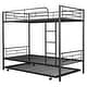 preview thumbnail 4 of 17, 2 In 1 Multifunction Twin Over Twin Metal Bunk Bed With Trundle