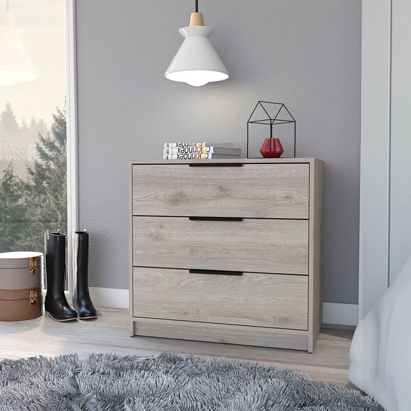 3 Drawers Dresser And Superior Top - Gray