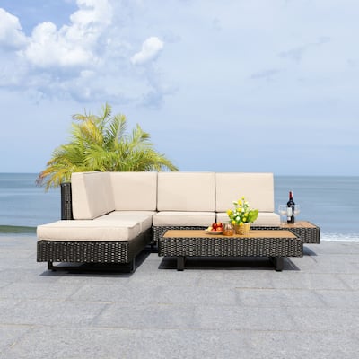 SAFAVIEH Outdoor Allison Corner Patio Conversation Set