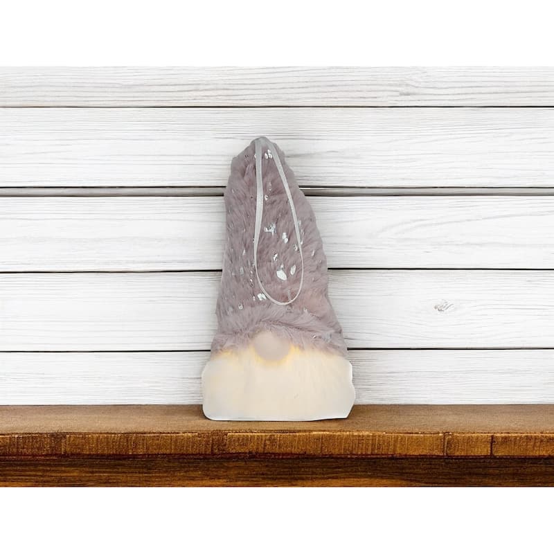 Hat Hanging Light Up Gnome - 2.76" W x 2.76" D x 6.5" H - Pink and Silver