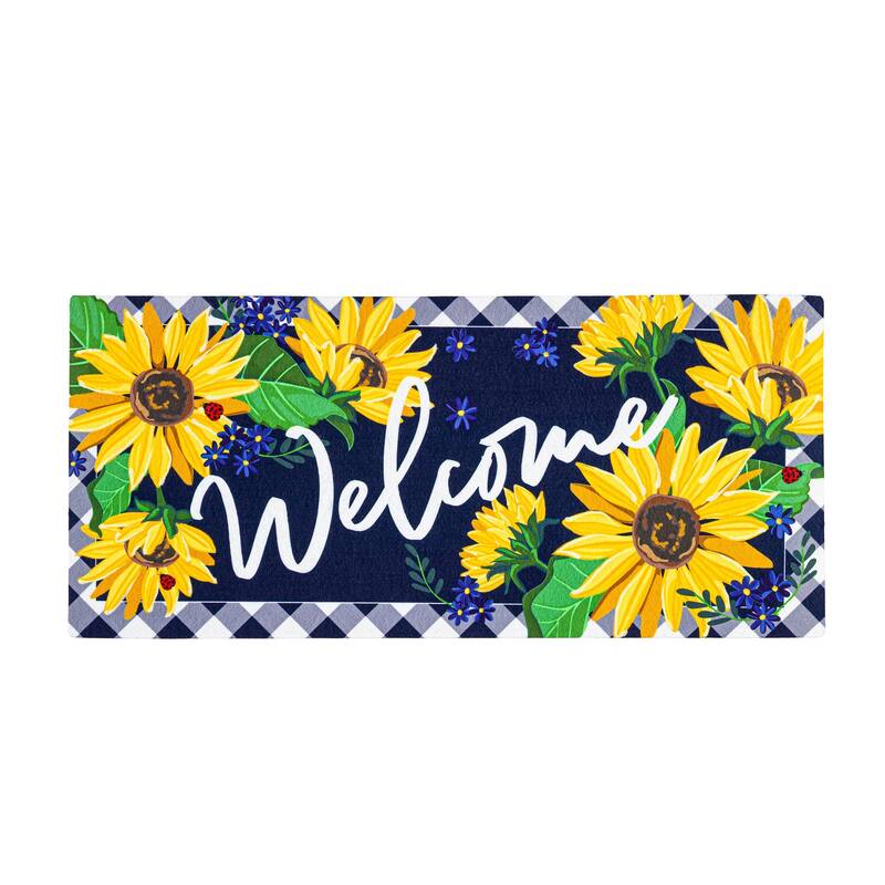 22 in. x 10 in. Sunflower Welcome Sassafras Switch Mat