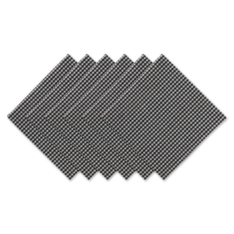 DII Black/Semi Bleach Gingham Napkin (Set of 6) - Napkin Set - Napkin Set